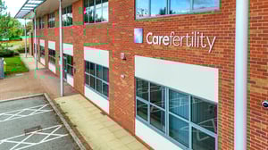 Care Fertility Cheshire clinic exterior at Daresbury Park, Warrington — modern fertility clinic serving Cheshire, Liverpool, and surrounding areas.