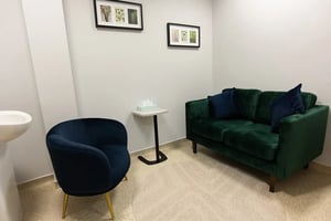 Consultation room at Care Fertility Nottingham — a quiet, supportive space where patients meet with fertility specialists.