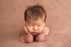 Baby Remi, born after Jolene and Sophie had IVF treatment at Care Fertility Birmingham.