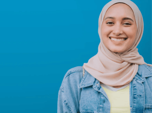 Single woman with headscarf