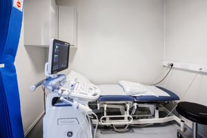 A treatment room at Care Fertility Bath, set up comfortably for your appointment.